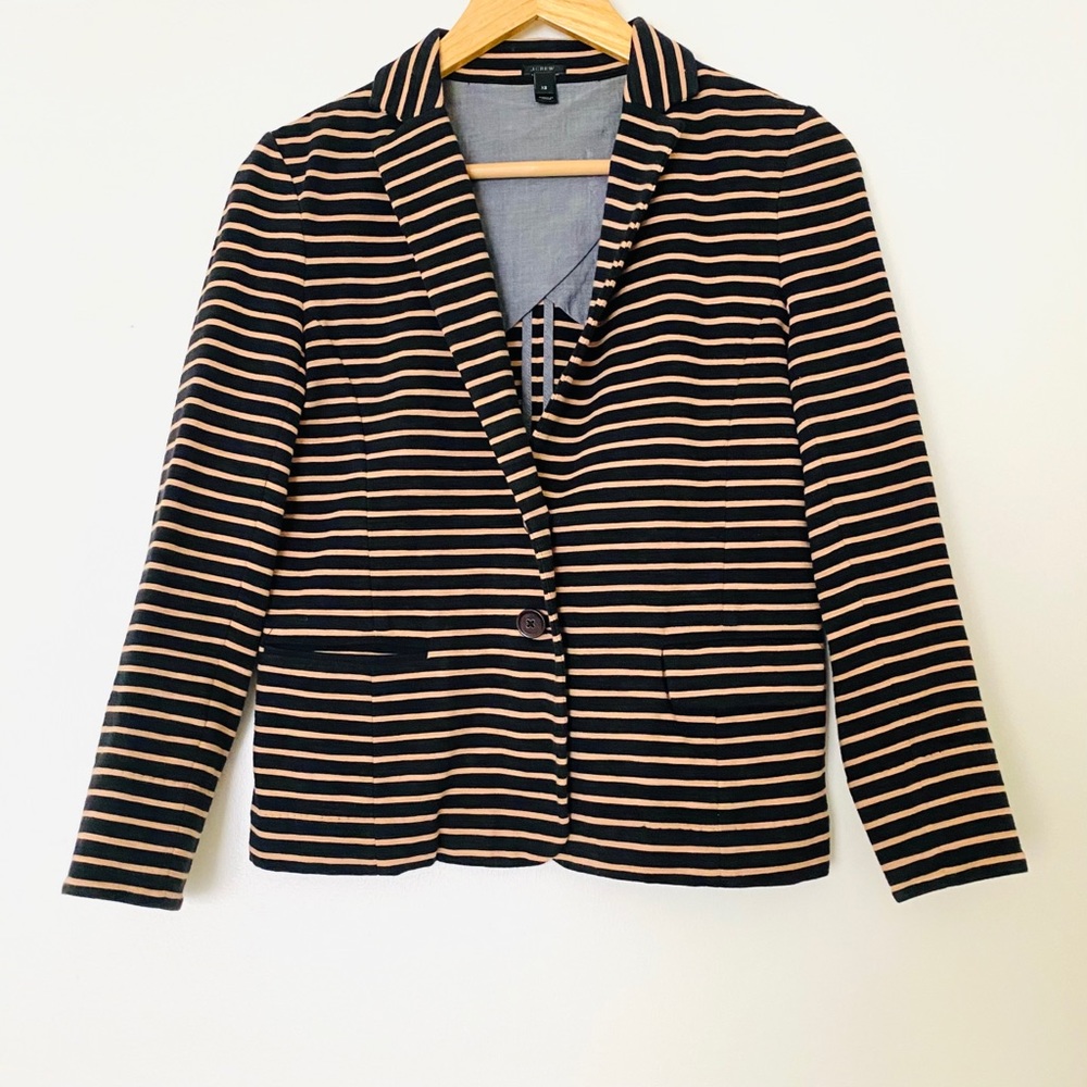 New J.Crew Black Stripes Blazer